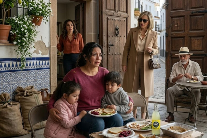 Mi hermana nos mandó a cenar en la cochera en plena Nochebuena y dijo: “Tú estás acostumbrada a las sobras”… frente a mis hijos humillados, pero no imaginó quién tocaría esa puerta minutos después.