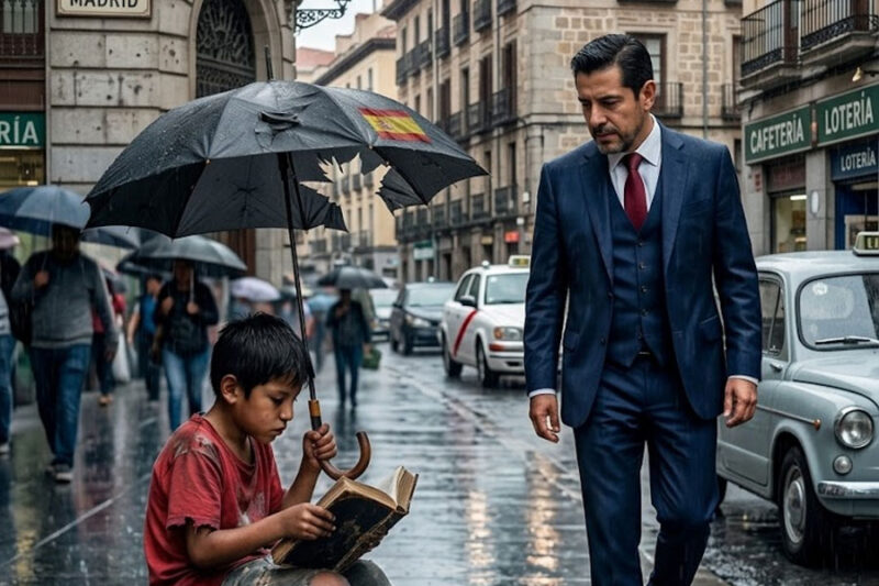 Un pastor multimillonario vio a un niño sin hogar leyendo la Biblia bajo la lluvia. Lo que sucedió después lo conmovió profundamente.