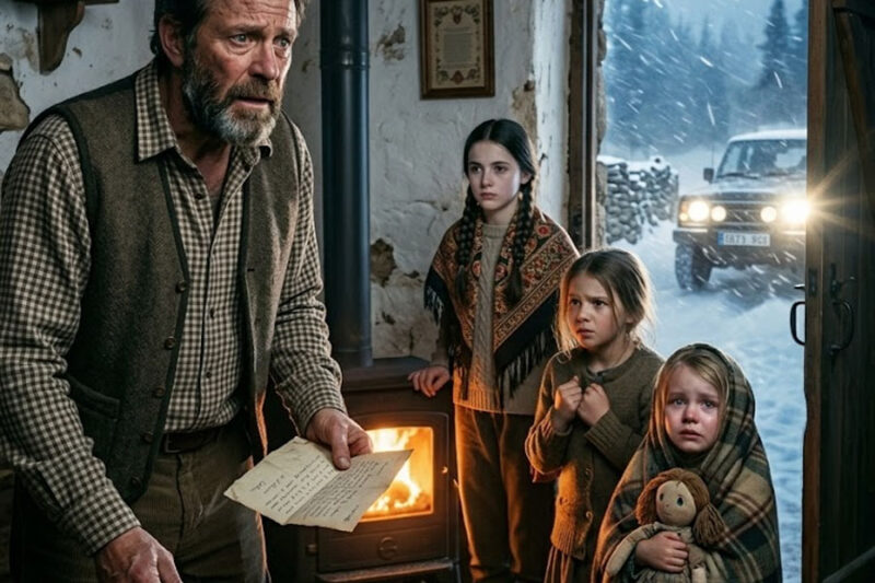 Tres niñas llegaron temblando a mi puerta y me dijeron que su madre había fallecido… pero cuando abrí la carta que traían, descubrí que una de ellas podría ser mi hija.