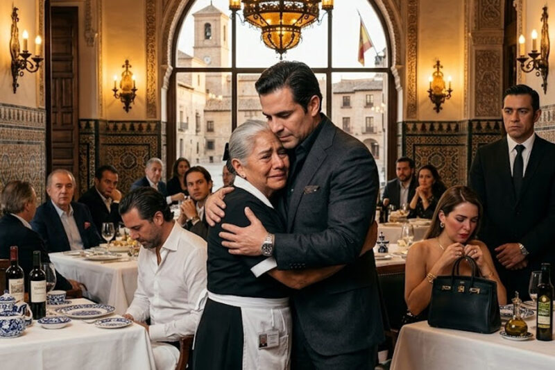 Se rieron de una mesera de 72 años por “ensuciar” un bolso de lujo… lo que no sabían sobre su hijo dejó a todo el restaurante en silencio