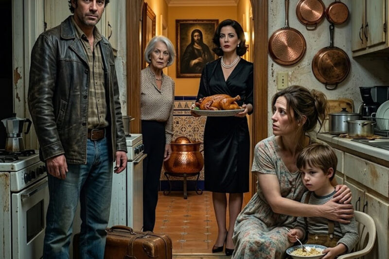 Regresé a México con regalos para sorprender a mi esposa, pero la hallé viviendo con mi hijo detrás de la mansión que yo pagaba cada mes: “Tu mamá dijo que nos aguantáramos”… y esa noche todo explotó frente a sus invitados