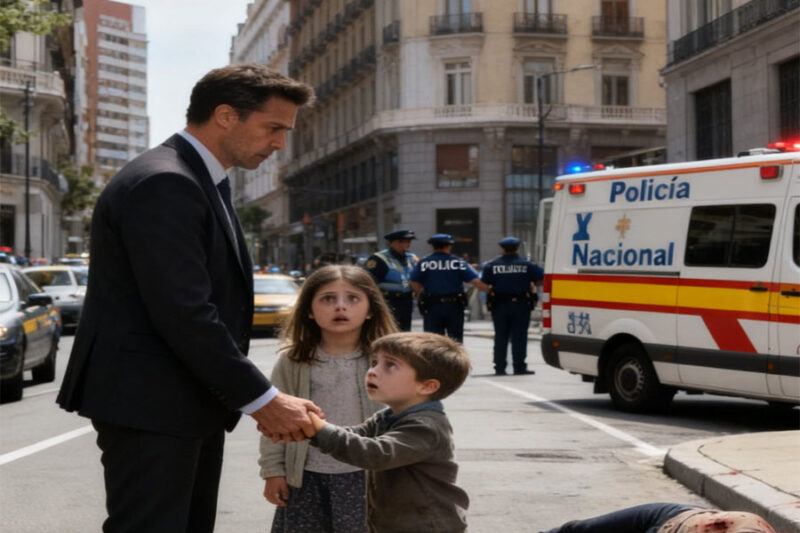 Casi siguió de largo cuando pasó junto a la mujer desplomada al borde del camino… hasta que la reconoció como si una descarga le atravesara el cuerpo, y todo dentro de él se detuvo… sobre todo cuando vio a los gemelos de pie junto a ella.