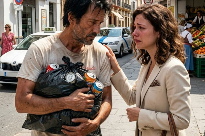 Vi a mi exmarido rebuscando latas en la basura… luego me miró a los ojos y dijo: “Lo hice para salvarte.”