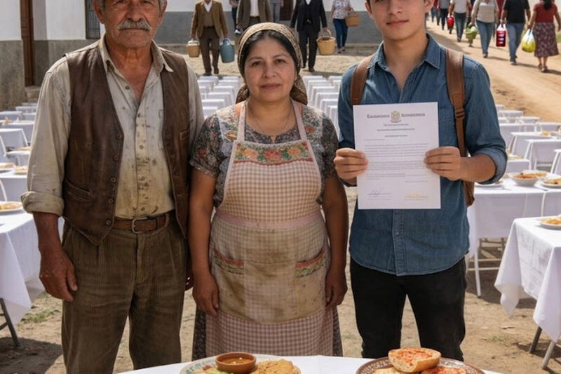 Una pareja humilde pidió dinero prestado para preparar 90 mesas de comida celebrando que su hijo entró a una de las mejores universidades. Pero cuando llegó la hora de la fiesta, el patio estaba completamente vacío… nadie del pueblo apareció.