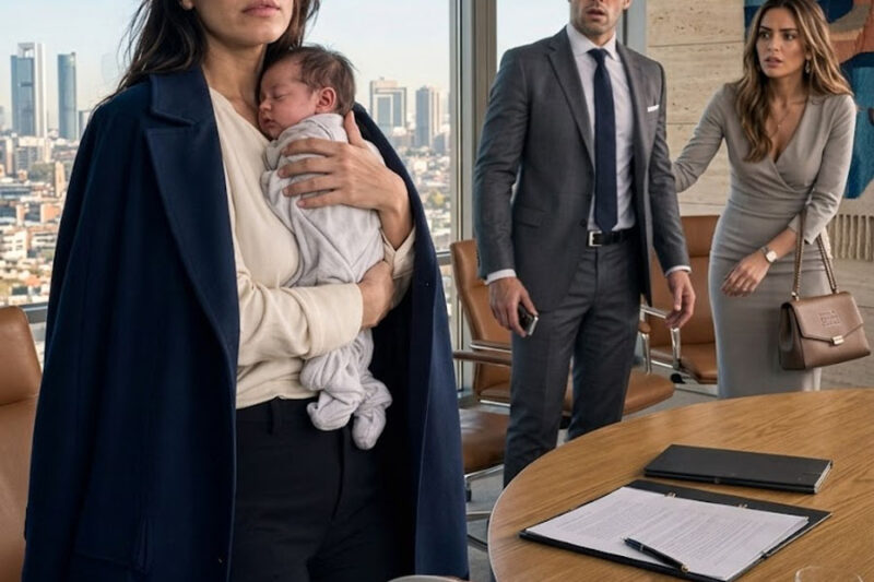 Ella entró al divorcio con su bebé recién nacido en brazos… mientras el millonario se sentaba junto a su amante. Pero, en un instante, el silencio lo rompió todo y sus sonrisas se desvanecieron para siempre.