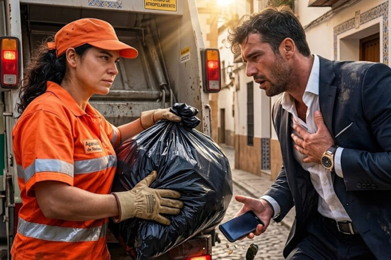 Un millonario ve a su exnovia en un camión de basura… y se queda atónito al darse cuenta de lo que le hizo.