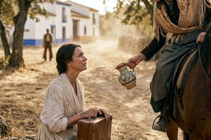 Sola y rechazada por no poder dar hijos, hasta que una anciana se detuvo en el camino.