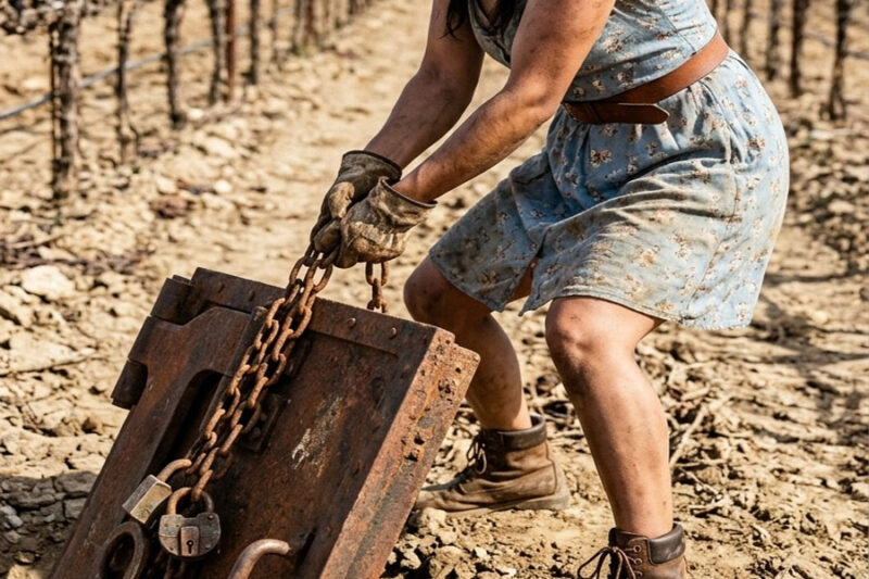 El sol caía a plomo sobre el Valle de Guadalupe, como si quisiera borrar cualquier rastro de vida que aún se atreviera a resistir. A mediodía, la luz no iluminaba: castigaba. La tierra, reseca y abierta en grietas, parecía haber olvidado lo que era la lluvia. El aire ardía en la garganta.