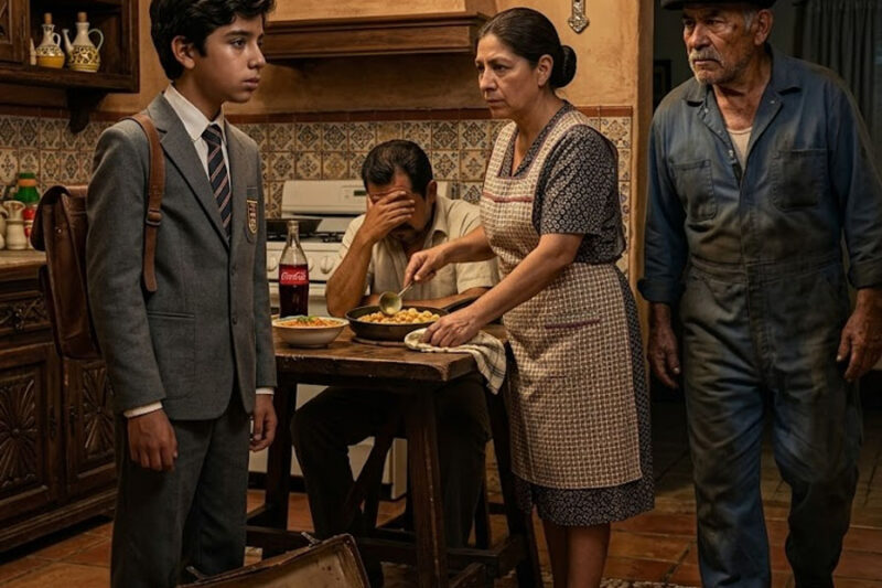 La Noche En Que Mi Madre Sirvió Enchiladas Verdes Mientras Me Echaba De Casa Como Si Fuera Basura, Mi Padre Bajó La Mirada, Mi Maleta Ya Estaba Hecha Y Solo Mi Abuelo Se Atrevió A Decir La Verdad: Yo No Era El “Inútil” De La Familia, Sino El Hijo Que Ellos Nunca Supieron Amar… Seis Años Después, Cuando Ese Mismo Abuelo Murió Y Me Dejó Todo, Los Padres Que Me Abandonaron Regresaron Llorando, Con Las Manos Extendidas Y Un Hambre Que No Era De Perdón, Sino De Herencia…