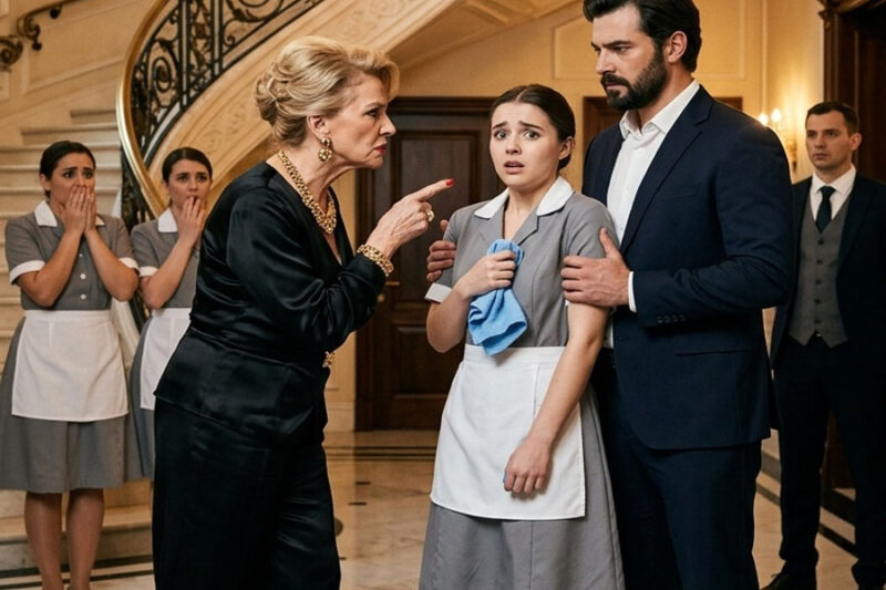 El mármol del pasillo reflejaba la luz como un espejo frío, impecable, casi intimidante. Leticia avanzaba despacio, el trapeador deslizándose con un sonido suave que se perdía en la inmensidad de la casa. Cada movimiento suyo era medido, contenido, como si temiera dejar una marca que no pudiera borrar.