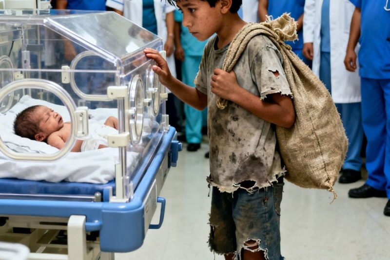 Mientras los millonarios lloraban a su bebé, un niño con un costal de basura descubrió lo que las máquinas no podían ver.