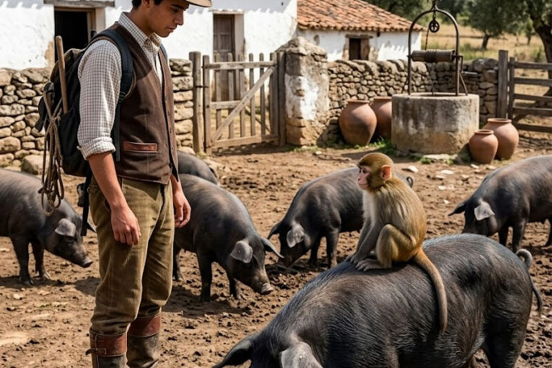 Un mono mantuvo con vida a los cerdos abandonados de un campesino durante cinco años… pero cuando él volvió a la montaña y descubrió la verdad, se quedó paralizado.