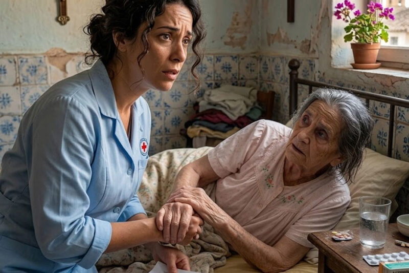Mi esposo dejó una nota cruel: “Hazte cargo de la vieja”… pero cuando entré al cuarto del fondo, la anciana me tomó la muñeca y reveló el secreto que hundiría a toda su familia.