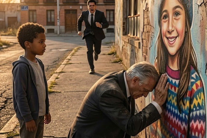 El multimillonario salió furioso, dispuesto a golpear al niño huérfano que dibujaba en su pared… Pero lo que vio lo hizo caer de rodillas y descubrió una verdad que conmocionó a toda la ciudad.
