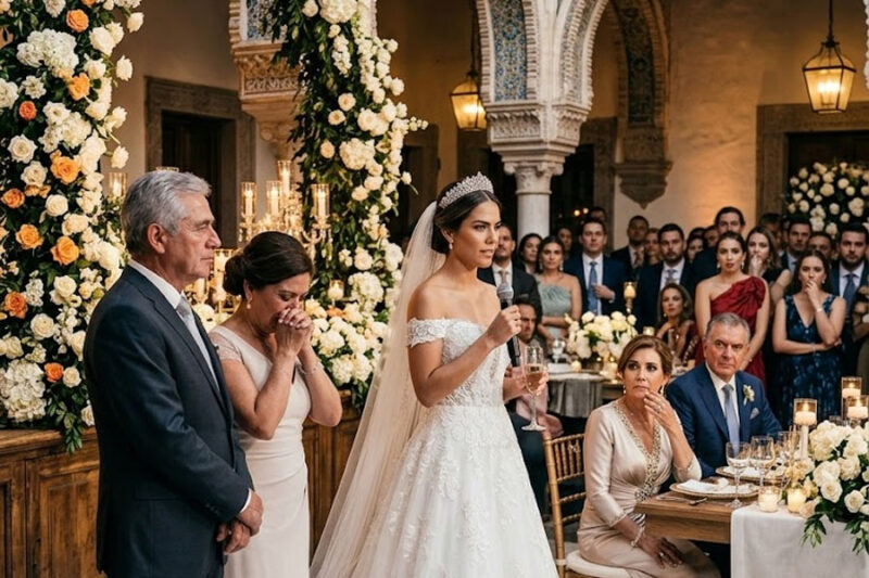 La noche que debía convertirme en esposa de un apellido poderoso, descubrí que para ellos mis padres sólo eran un estorbo con “olor a barrio”. Sonreí, pedí el micrófono y frente a doscientas personas convertí la boda del año en la caída pública de una familia clasista. Lo que nadie imaginó fue que ese escándalo sería apenas el comienzo de mi verdadera victoria.