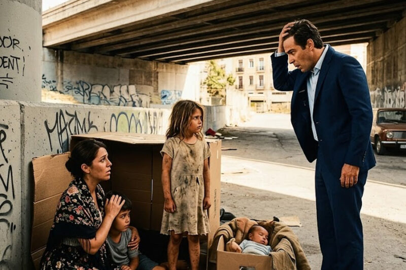 EL MILLONARIO SIGUIÓ A LA EMPLEADA Y LA VIO BAJO UN PUENTE CON SUS HIJOS… LA MAYOR REVELÓ TODO…