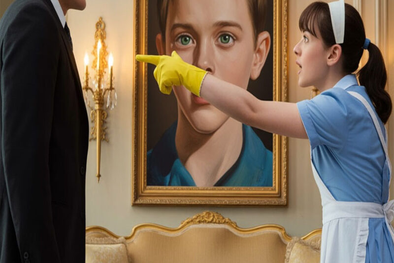 ¡Jefe, ese niño vivió conmigo en el orfanato!, gritó la empleada al ver el retrato en la mansión