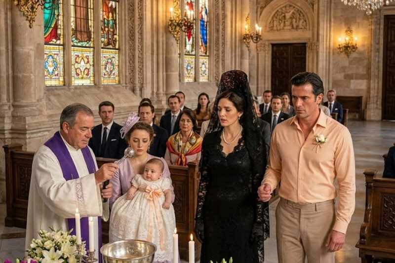 Mi esposo dijo que iba al bautizo del hijo de un cliente, pero al llegar vi a mi prima cargando al bebé y al padre pidiéndole que pasara al altar