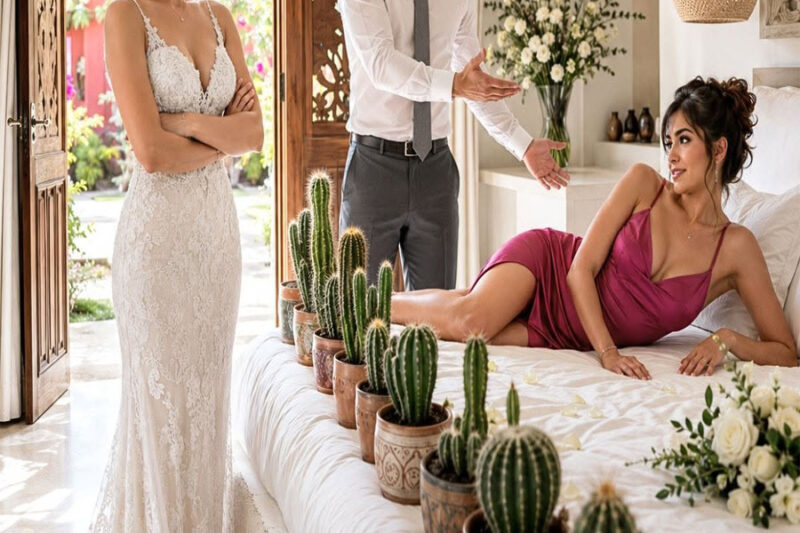 Mi cuñada puso cactus en nuestra cama matrimonial y se burló: “Para que no te acerques a mi hermano en la noche”, pero cuando mi prometido le dio la razón frente a todos, entendí que la boda ya estaba rota