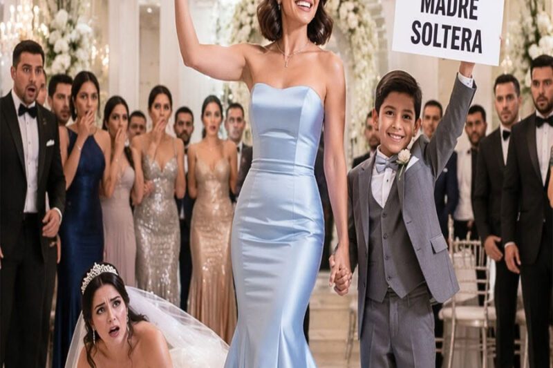 Me invitaron a una boda elegante solo para humillarme frente a mi hijo, pusieron en la mesa “hijo de la señora que limpia” y todos se rieron… hasta que él sacó su celular y pidió el micrófono