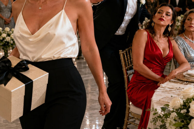 Mi suegra puso a la amante de mi esposo en la mesa principal y me dijo: “Una mujer lista se calla”; esa noche saqué la carpeta que les quitó todo