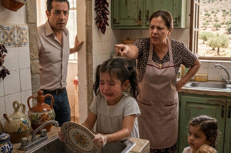 Obligaron a la niña adoptada a lavar platos mientras sus primas jugaban; cuando su papá escuchó la frase final, la familia se rompió para siempre