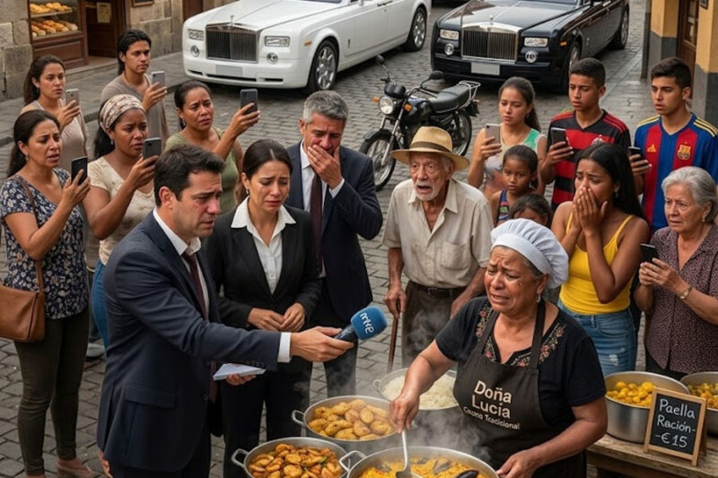 3 millonarios bajaron de 3 autos de lujo en 1 tianguis para encarar a 1 humilde taquera, pero el oscuro secreto que revelaron frente a todos hizo llorar a México entero.