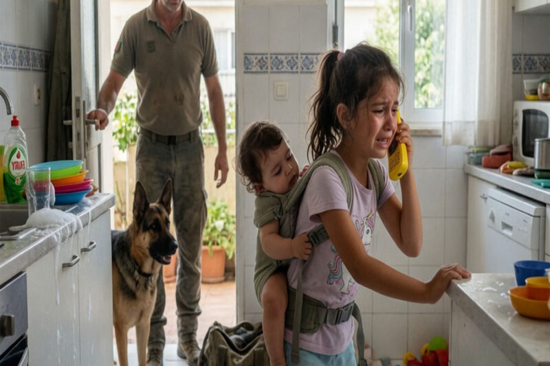 Un padre llegó a casa tras la llamada de su hija: “Papá, ya no puedo cargar al bebé”… y al entrar la encontró limpiando el piso con la espalda lastimada, sin imaginar la traición que su esposa llevaba meses escondiendo