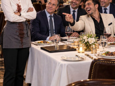Servía una mesa de 620 millones cuando el magnate me tiró el vino sobre el delantal riéndose en mandarín porque creía que no lo entendía. Él brindaba con mi jefe mientras yo quedaba empapada y humillada. Me miró y dijo: “Algunas personas simplemente nacen para llevar bandejas”. No me fui a la cocina, volví a la mesa y le contesté en su idioma que su contrato era una estafa.