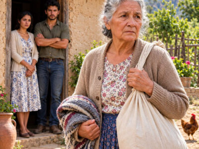 Seis meses después de la boda de su hijo, Teresa fue llamada a la sala de la casa que había levantado con décadas de sacrificio y comprendió, por el silencio de él, que ya no la querían allí. Mientras su nuera observaba desde la ventana, él soltó: «La casa está a mi nombre». Teresa no discutió: guardó 3 mudas, su rosario y 380 pesos, y cerró el portón detrás de sí. Meses después, una carpeta apareció sobre el mostrador con un documento capaz de cambiar todo lo que ella creía haber perdido.