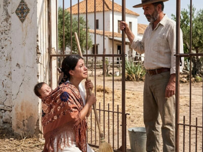 Cuando escuché a una niña de 8 años suplicar trabajo con su hermanito en brazos, descubrí que su propio tío quería entregarlos a un empresario mientras ellos dormían en la carretera. «Mantener a 2 niños cuesta demasiado», había dicho sin remordimientos. Cerré el portón y llamé a la Guardia Civil. Pero el medallón de su padre escondía una nota que revelaba una traición aún peor…