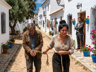 Al revisar una vieja carpeta de mi madre, descubrí algo que explicaba por qué el hombre más poderoso del pueblo obligaba a mi padre enfermo a caminar atado mientras él sonreía. «¡Si quieres salvar a tu padre de la cárcel, tendrás que llevarlo atado por todo el pueblo como si fuera un animal!». No lloré: lo llevé hasta la plaza y mostré un documento que llevaba 18 años oculto.