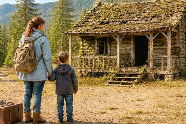 Echaron a una madre sin hogar de una cabaña en ruinas, y luego encontró el secreto de 2 millones de dólares que su padre había escondido dentro.