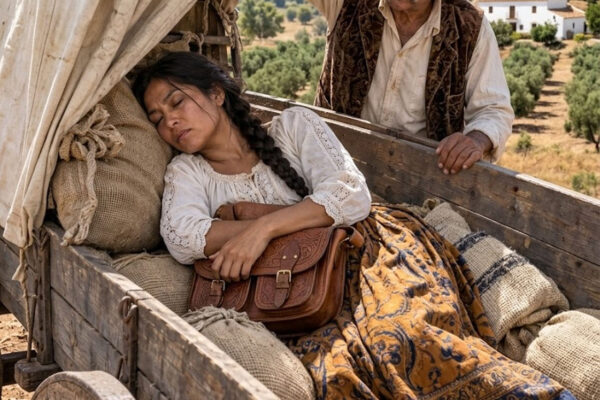 Cuando vi a los empleados de Don Leandro cambiando la cerradura de mi casa, comprendí que todo el pueblo me había abandonado mientras él sonreía. «Las deudas no desaparecen porque alguien fallezca», me dijo. No lloré: me marché en silencio, escondida en un carro, decidida a recuperar lo que era mío. Pero aquel carro me llevó hasta una anciana que guardaba un sobre con mi nombre desde hacía 1 año…