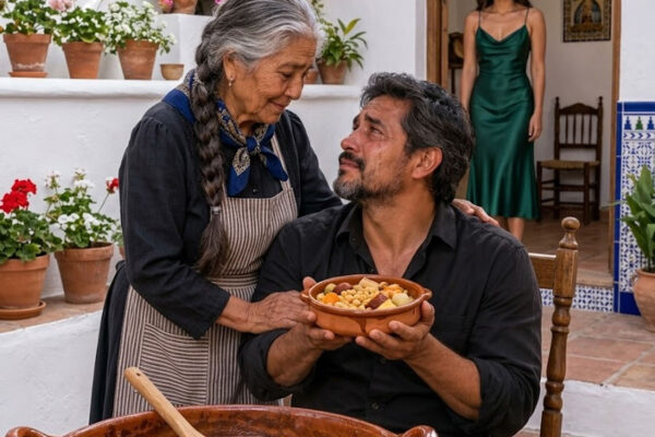 En Nochebuena, escuché a mi nuera ordenar que sacaran mi guiso de 2 días al patio mientras ella sonreía ante sus invitados de lujo. «¡No pienso permitir que mi suegra arruine esta cena con comida de pueblo!». Sin derramar una lágrima, cogí mi vieja cazuela y me senté junto al lavadero. Pero cuando el famoso chef vio mi cuenco azul, palideció y susurró algo que llevaba 20 años esperando escuchar.