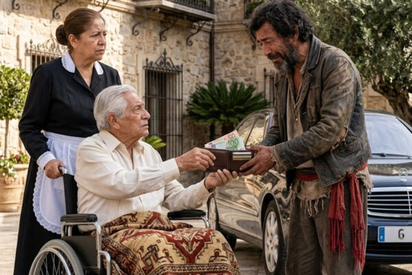 Cuando descubrí que el mendigo que me devolvió 8.000 euros era quien me había rescatado 3 años atrás, comprendí que mi ruina escondía una traición. Mientras yo seguía en silla de ruedas, mi socio disfrutaba de nuestra fortuna: «Las cosas fueron muy complicadas». Sin discutir, llamé a mi abogado y ordené reabrir el caso. Pero aquel hombre sacó de su mochila un medallón que revelaba un secreto todavía peor…