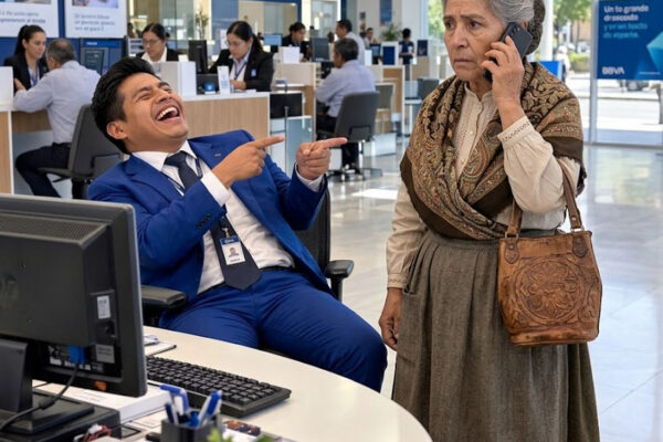 Entré al banco para retirar mi propio dinero y, antes de comprobar siquiera mi cuenta, el empleado me señaló la salida delante de todos. “Aquí atendemos a clientes serios, no a gente como usted.” No discutí: saqué mi viejo teléfono y llamé directamente al presidente. Pero cuando llegó, puse sobre el mostrador una carpeta con 7 nombres… y comprendió que mi caso era solo el principio.
