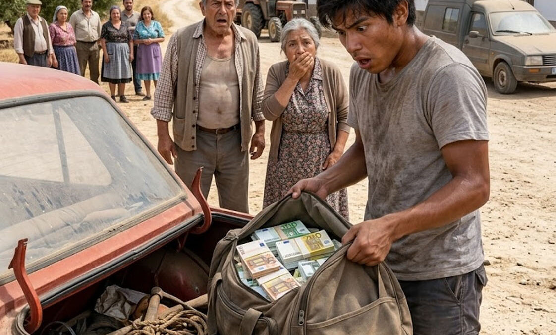 Al revisar el viejo coche que compré con todos mis ahorros, encontré 284.000 € ocultos bajo el maletero mientras mi madre seguía contando cada euro en casa. Entonces recordé la fría advertencia del vendedor: “Si encuentras algo valioso dentro, quizá descubras quién eres de verdad”. No gasté nada y fui a buscar al dueño. Pero bajo mi asiento apareció un sobre con mi nombre.