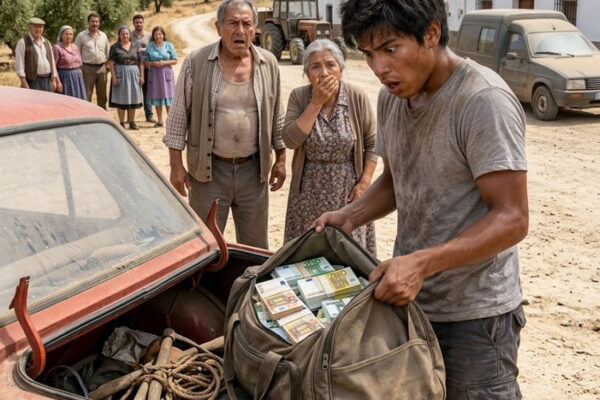 Al revisar el viejo coche que compré con todos mis ahorros, encontré 284.000 € ocultos bajo el maletero mientras mi madre seguía contando cada euro en casa. Entonces recordé la fría advertencia del vendedor: “Si encuentras algo valioso dentro, quizá descubras quién eres de verdad”. No gasté nada y fui a buscar al dueño. Pero bajo mi asiento apareció un sobre con mi nombre.