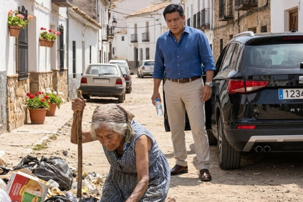 Conduciendo por una carretera de Albacete, encontré a mi madre descalza bajo un sol abrasador, mientras mi hermana disfrutaba del dinero que yo enviaba para cuidarla. Al descubrir que llevaba años engañándome, recordé su frase: «Él podía permitirse pagar». Sin levantar la voz, llamé a mi abogado y denuncié lo ocurrido. Pero el extracto bancario reveló un segundo nombre que me dejó helado: el de mi esposa.