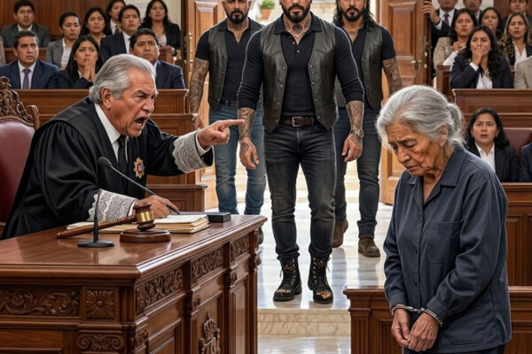 Al entrar en el juzgado, descubrí que un empresario quería quitarme la casa donde crié a mis 3 hijos, mientras él sonreía y yo apenas podía defenderme. «Firme y márchese, aquí no tiene a nadie», escuché. Dejé el bolígrafo sobre la mesa y exigí que revisaran las escrituras. Entonces se abrieron las puertas y aparecieron 3 hombres de cuero negro con una carpeta que podía hundirlo todo.